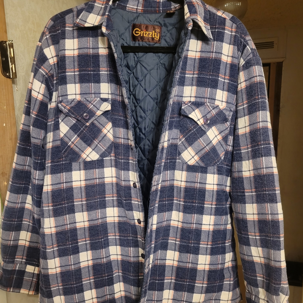 Grizzly Men's Blue Plaid Shirt Jacket